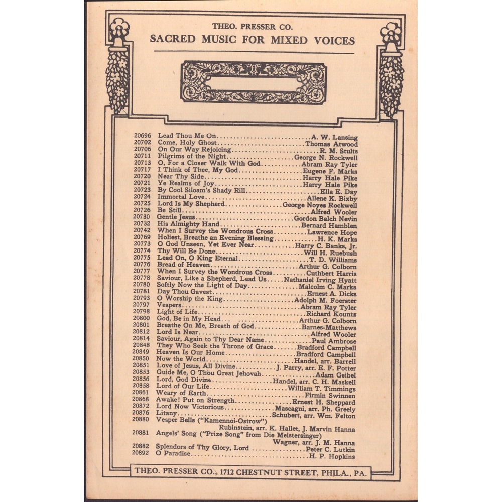 Vintage 1935 O Lamb of God I Come Sheet Music Florence Blair Theo Presser 21201 - Picture 2 of 3